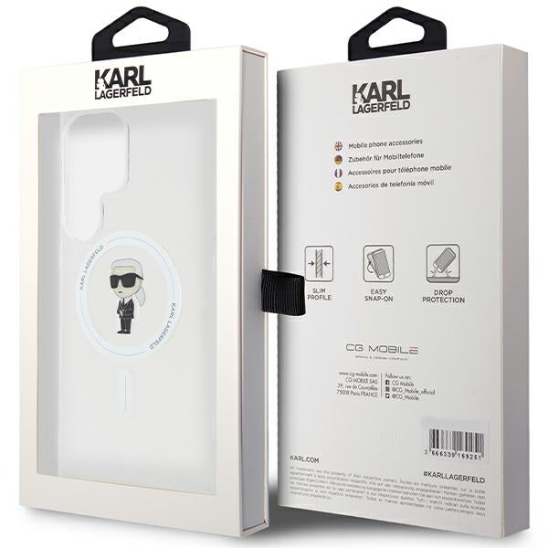 MagSafe tok Samsung Galaxy S24 Ultra S928-hoz, Karl Lagerfeld, IML Ikonik Karl, Átlátszó