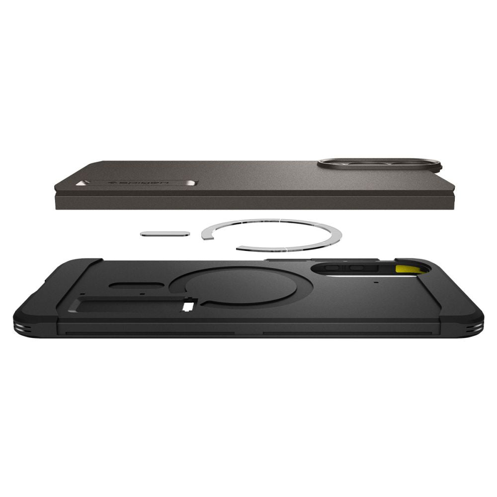 MagSafe tok Samsung Galaxy S25 Edge S937-hez, Spigen, Tough Armor, Szürke ACS09423