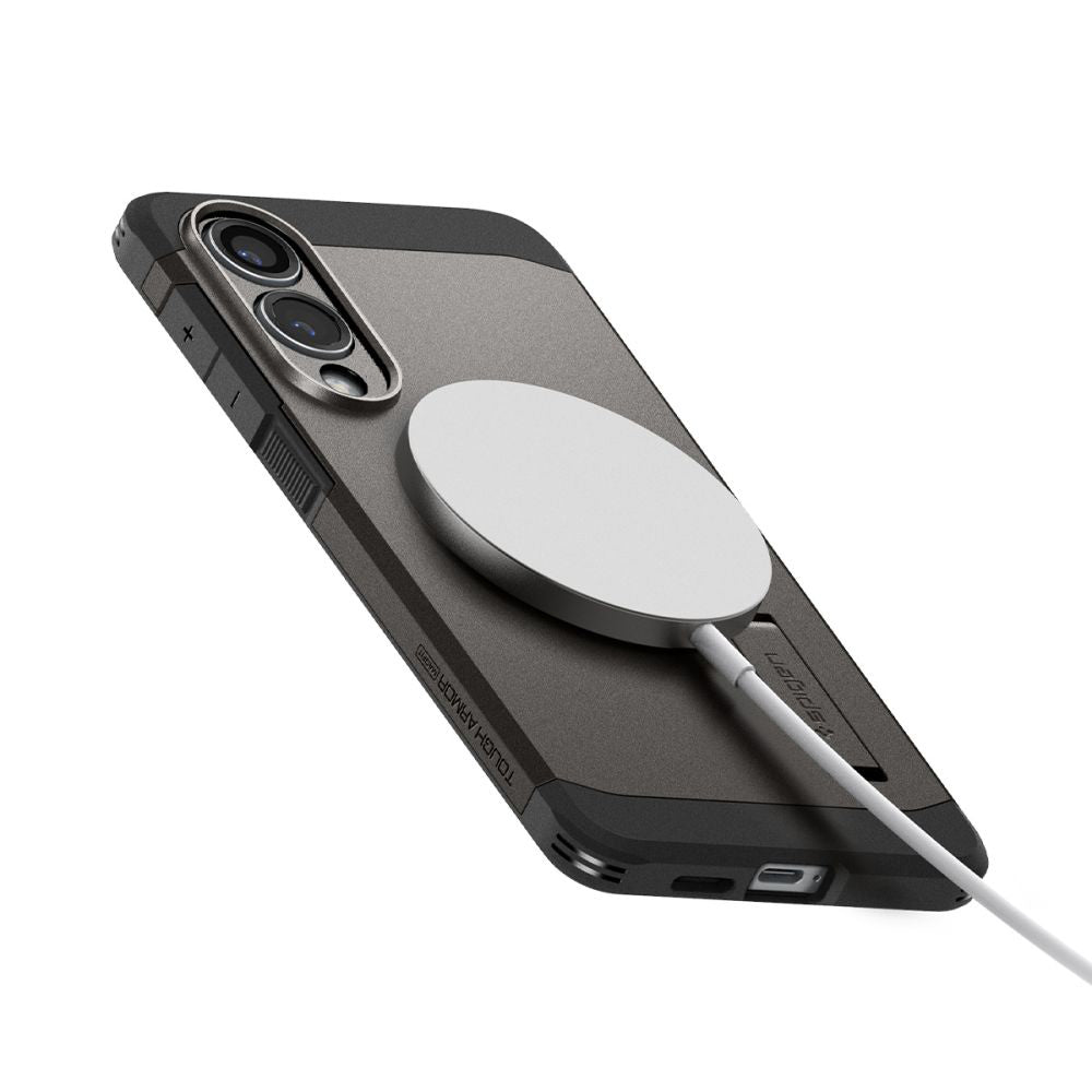 MagSafe tok Samsung Galaxy S25 Edge S937-hez, Spigen, Tough Armor, Szürke ACS09423