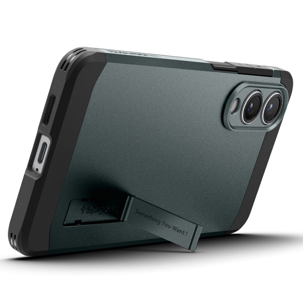 MagSafe tok Samsung Galaxy S25 Edge S937-hez, Spigen, Tough Armor, Zöld ACS09424