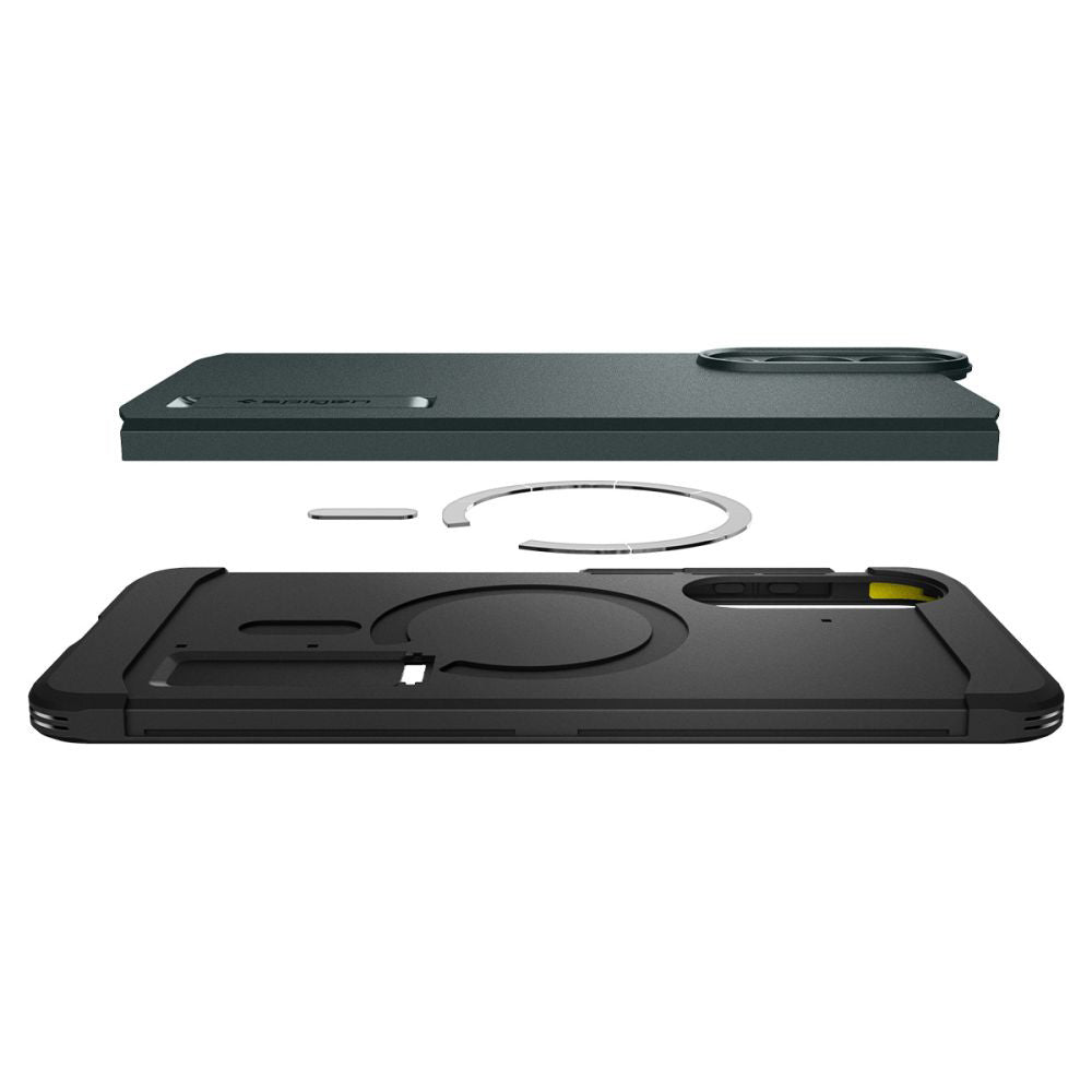 MagSafe tok Samsung Galaxy S25 Edge S937-hez, Spigen, Tough Armor, Zöld ACS09424