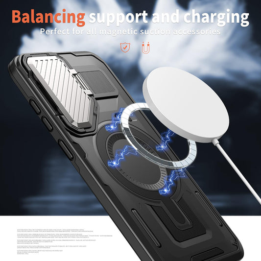 MagSafe tok Samsung Galaxy S25 Edge S937-hez, Techsuit, CamVault, Fekete