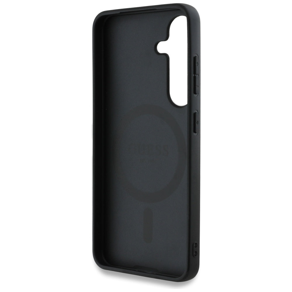MagSafe tok Samsung Galaxy S25+ S936-hez, Guess, 4G Circle Classic Logo, Fekete