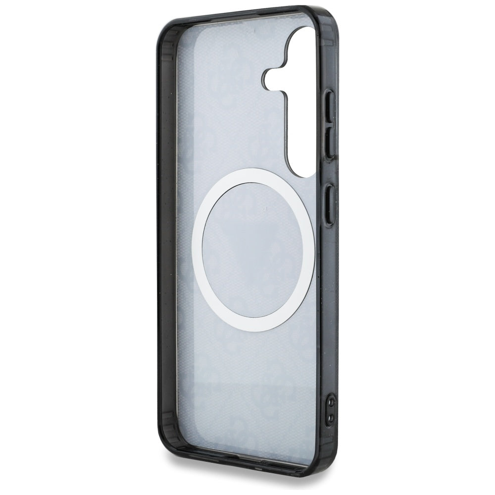 MagSafe tok Samsung Galaxy S25+ S936-hez, Guess, IML Glitter 4G Circle Triangle, Fekete