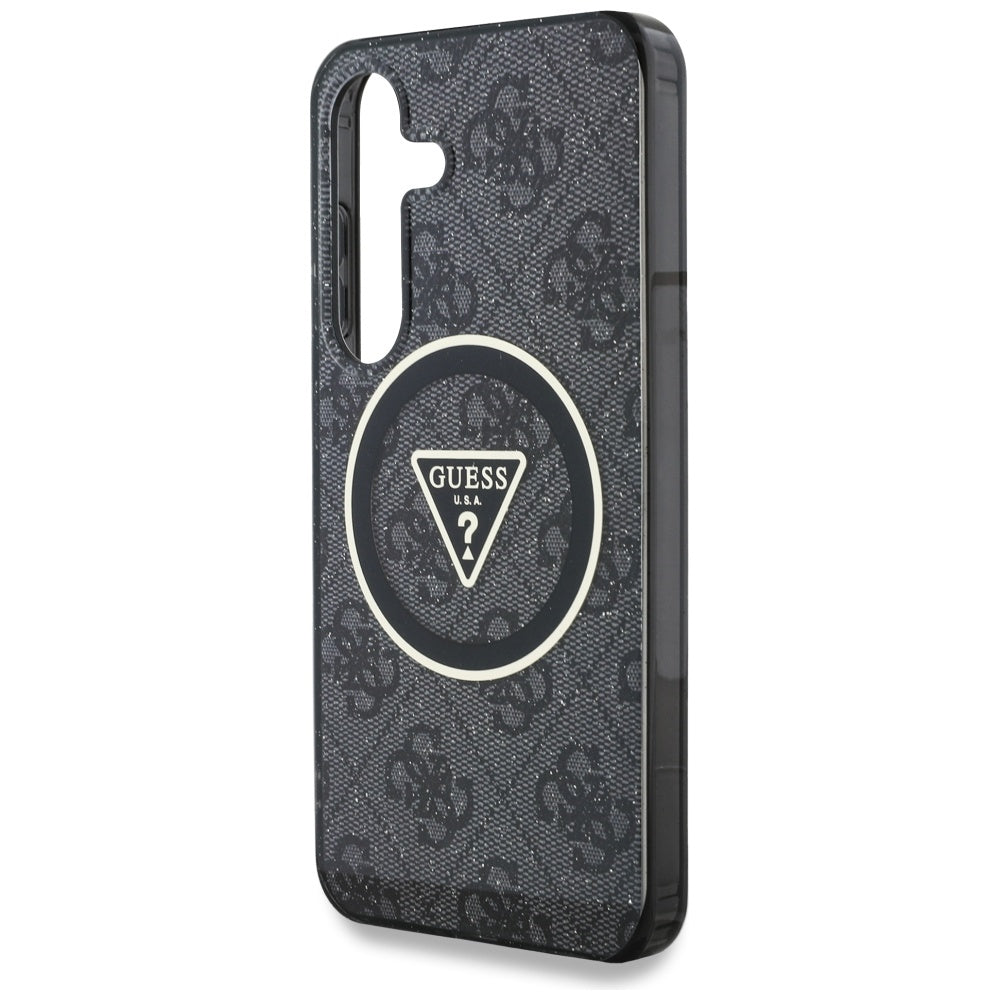 MagSafe tok Samsung Galaxy S25+ S936-hez, Guess, IML Glitter 4G Circle Triangle, Fekete