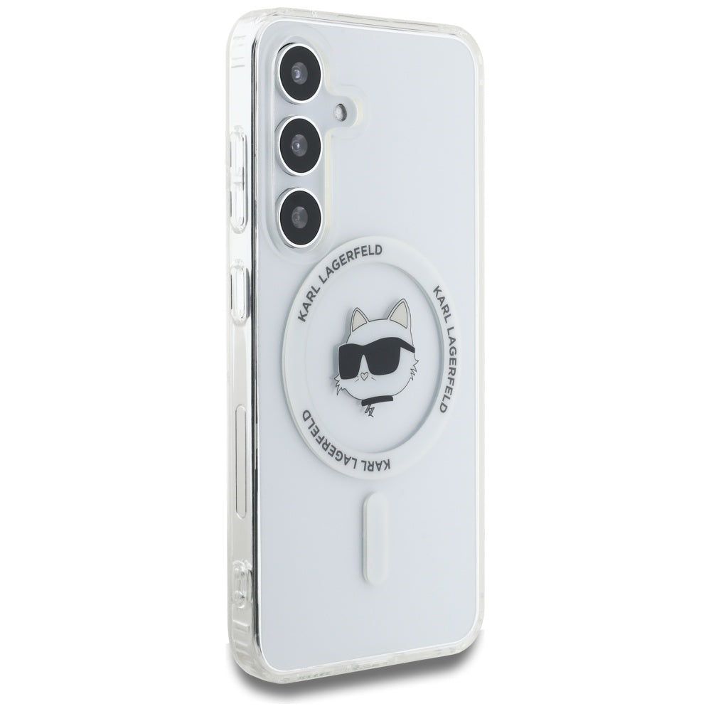 MagSafe tok Samsung Galaxy S25+ S936-hez, Karl Lagerfeld, IML Choupette's Head, Fehér