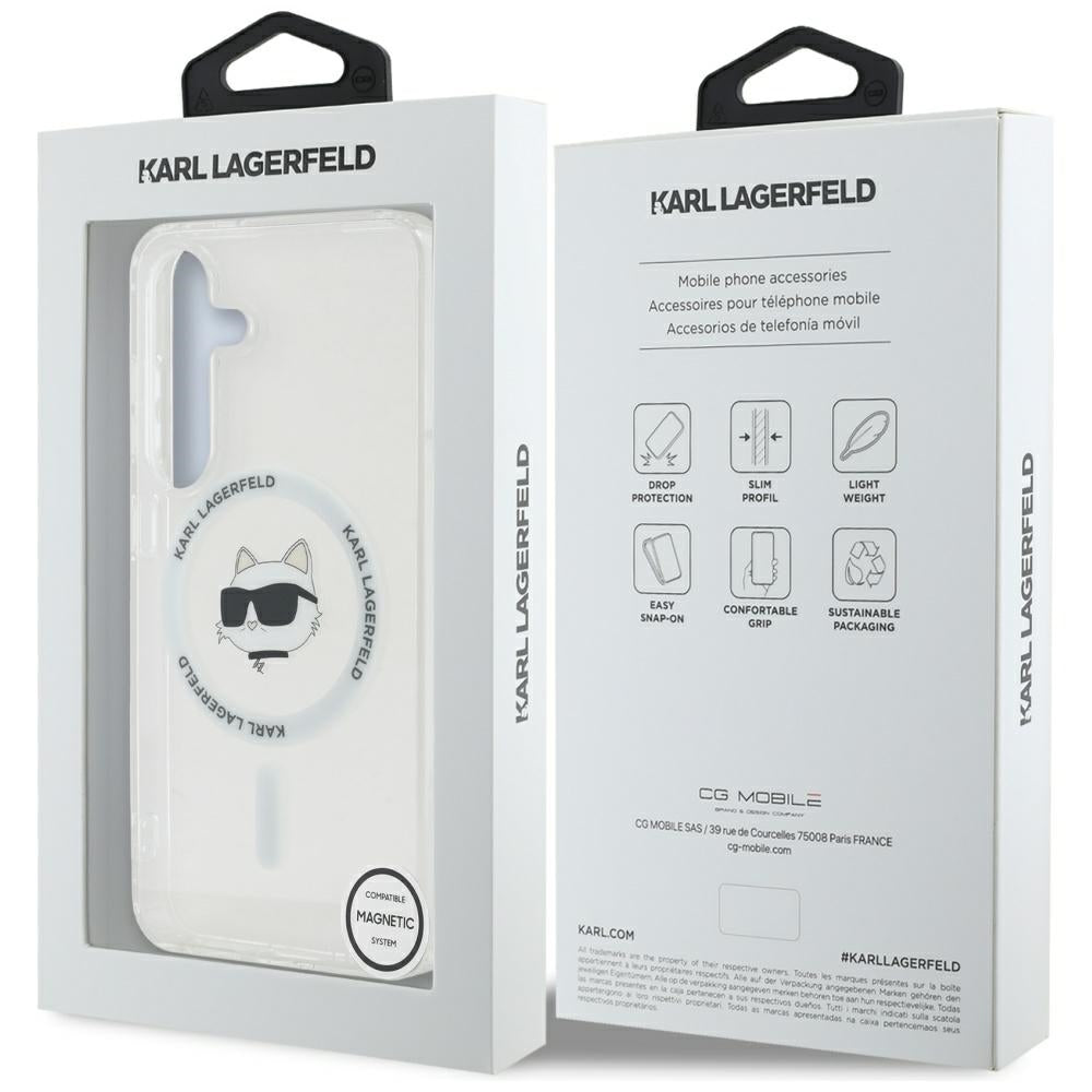 MagSafe tok Samsung Galaxy S25+ S936-hez, Karl Lagerfeld, IML Choupette's Head, Fehér