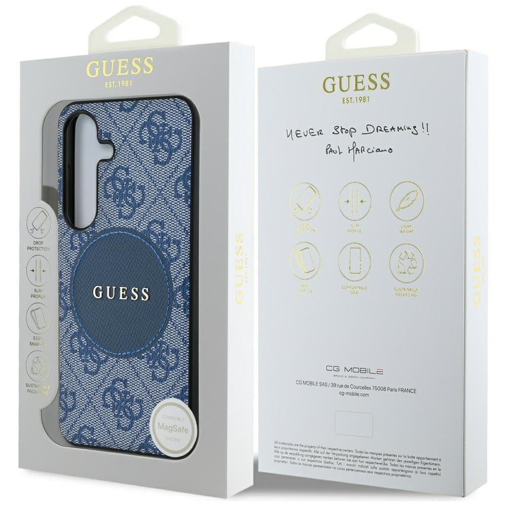 MagSafe tok Samsung Galaxy S25 S931-hez, Guess, 4G Circle Classic Logo, Kék
