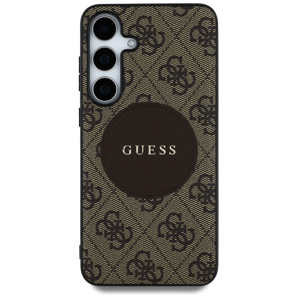 MagSafe tok Samsung Galaxy S25 S931-hez, Guess, 4G Circle Classic Logo, Barna