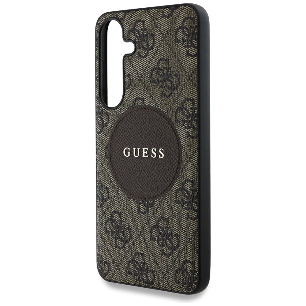 MagSafe tok Samsung Galaxy S25 S931-hez, Guess, 4G Circle Classic Logo, Barna