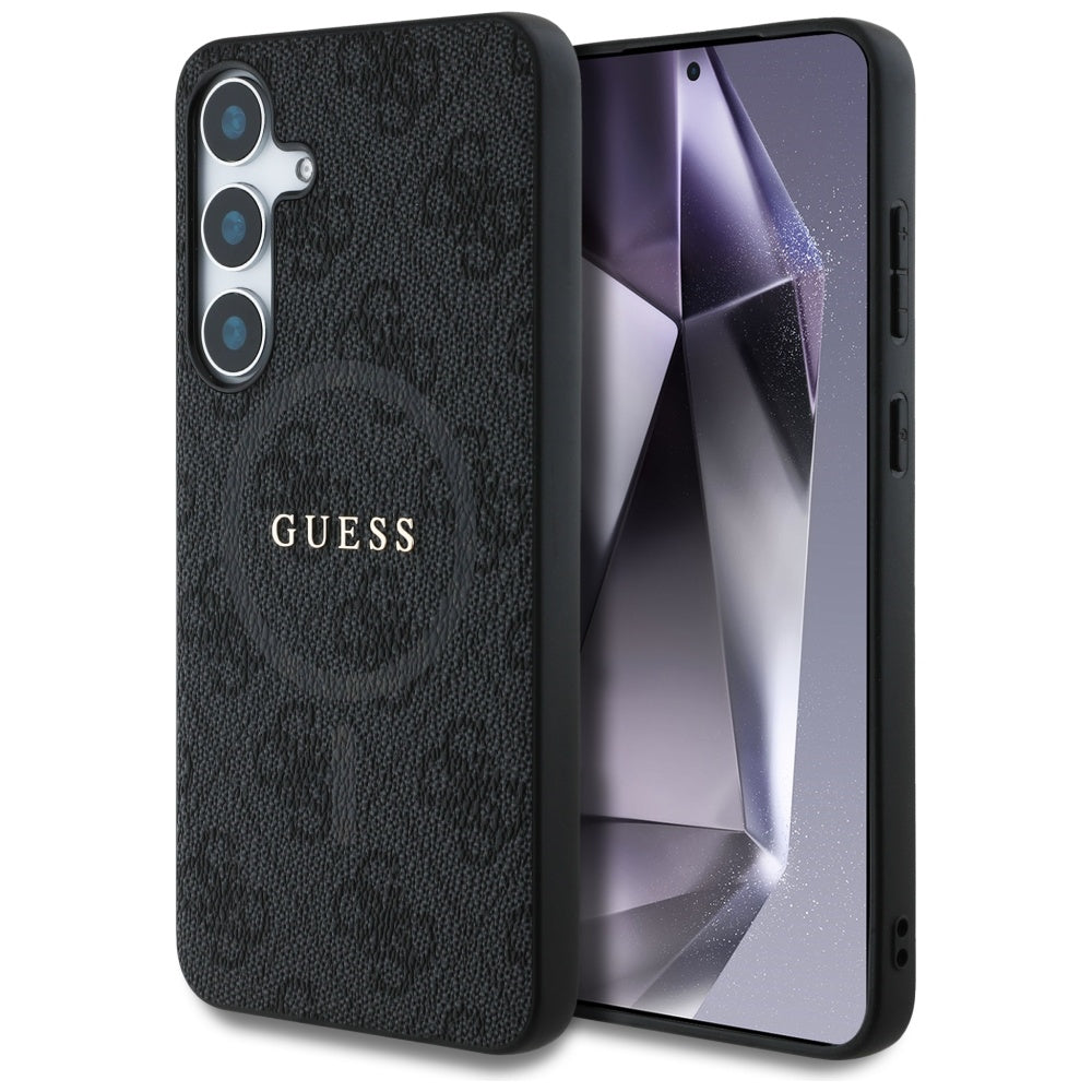 MagSafe tok Samsung Galaxy S25 S931-hez, Guess, 4G Ring Classic Logo, Fekete