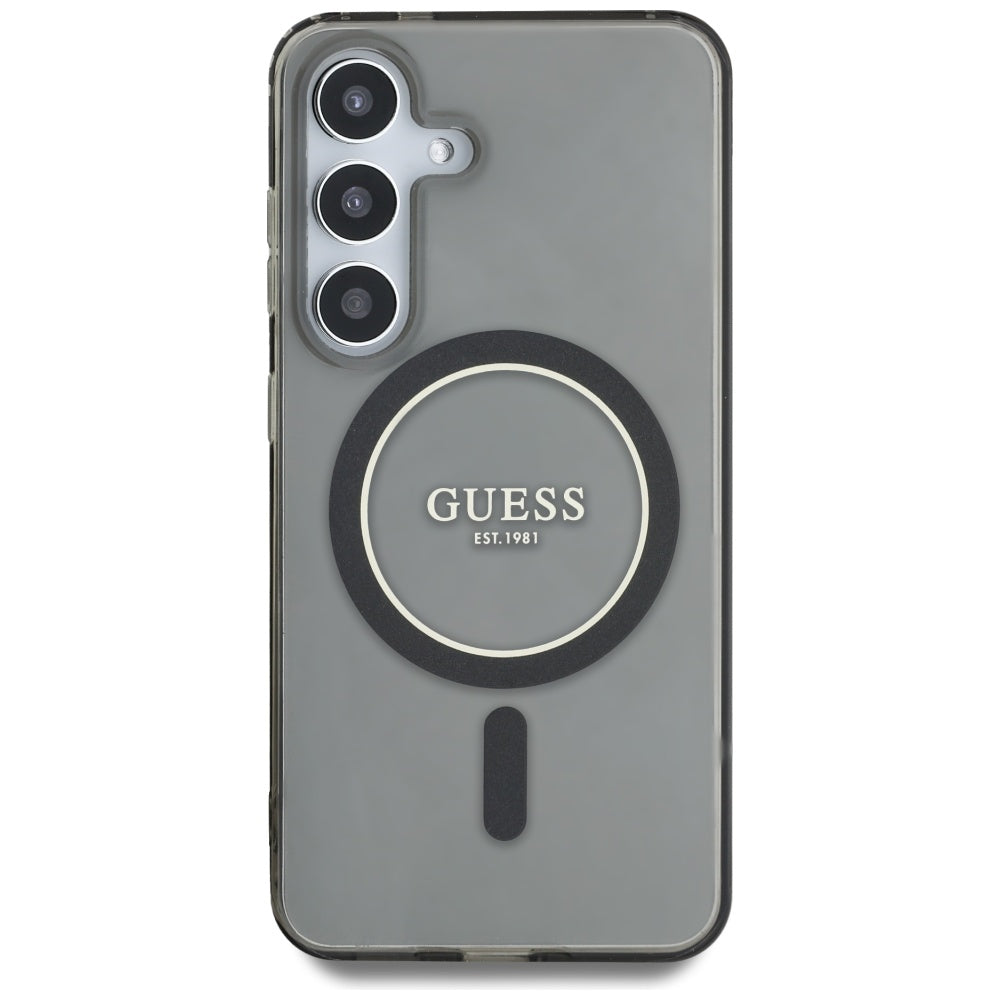 MagSafe tok Samsung Galaxy S25 S931-hez, Guess, IML Glitter Circle, Fekete