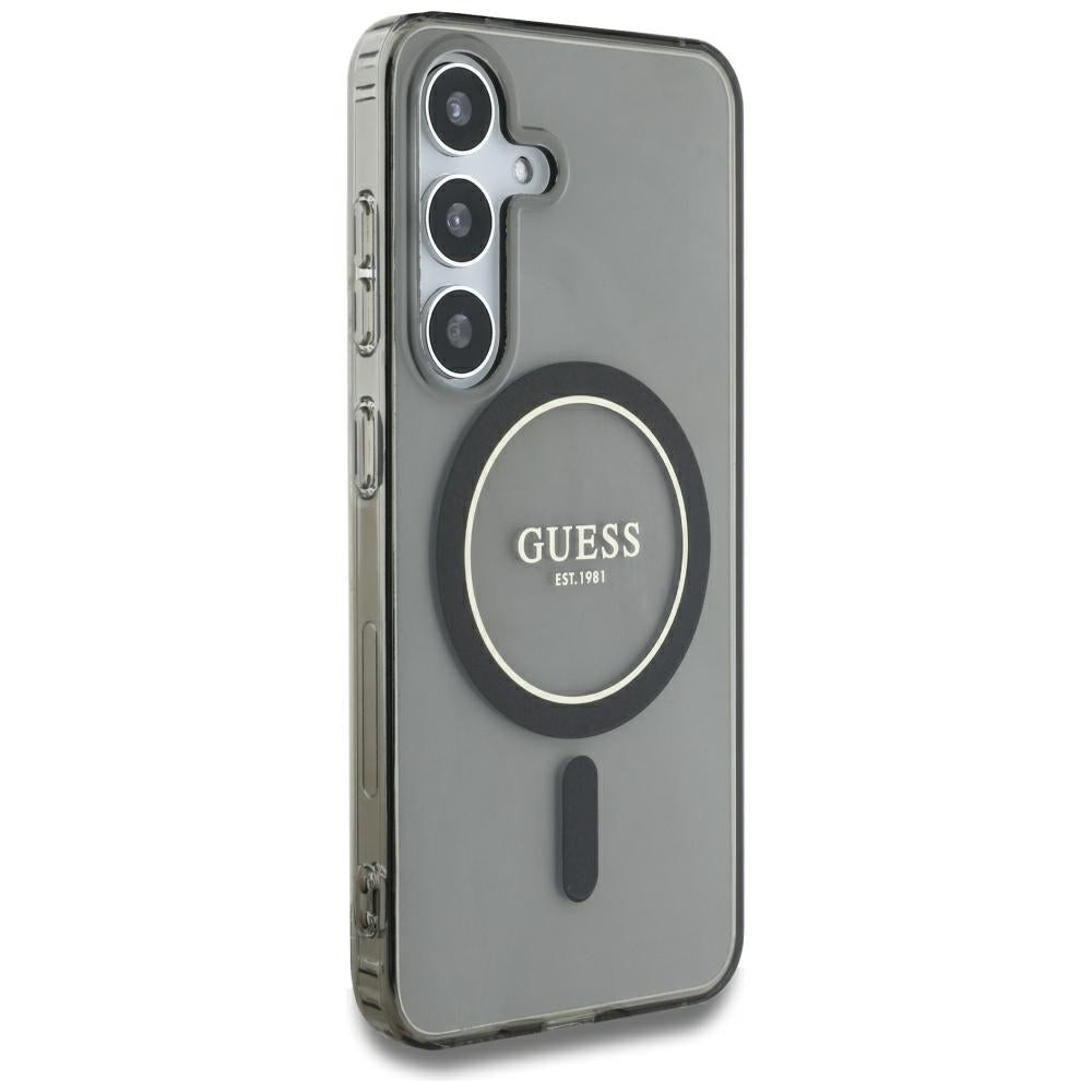 MagSafe tok Samsung Galaxy S25 S931-hez, Guess, IML Glitter Circle, Fekete