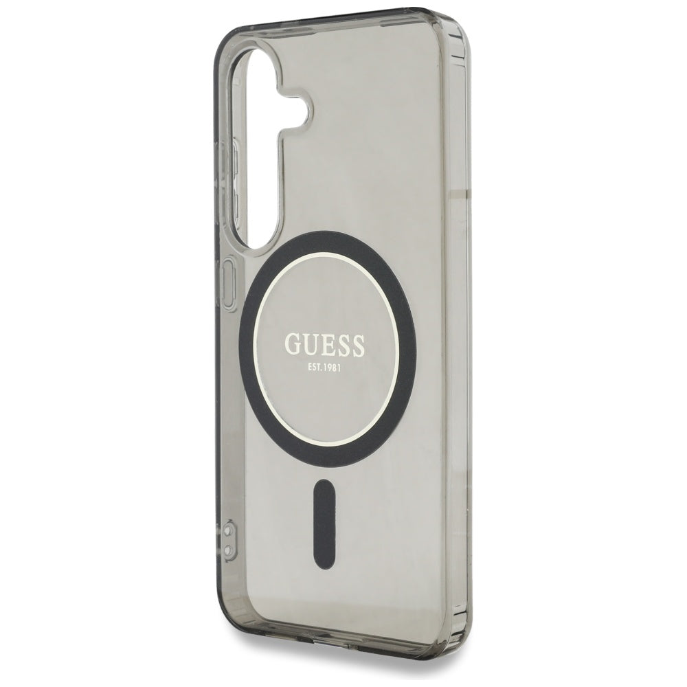 MagSafe tok Samsung Galaxy S25 S931-hez, Guess, IML Glitter Circle, Fekete