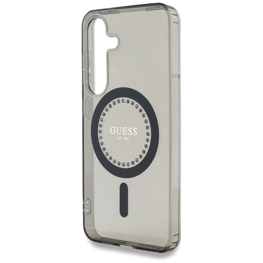 MagSafe tok Samsung Galaxy S25 S931-hez, Guess, IML Rhinestone, Fekete