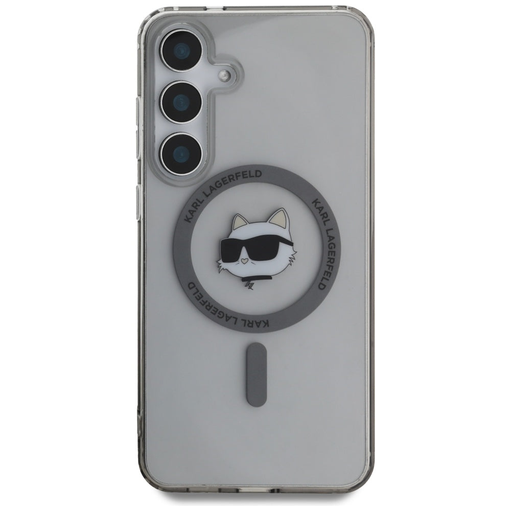 MagSafe tok Samsung Galaxy S25 S931-hez, Karl Lagerfeld, IML Choupette's Head, Fekete