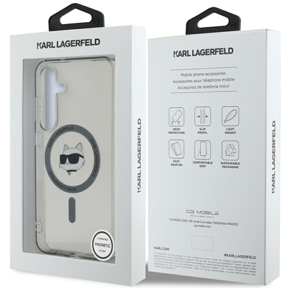 MagSafe tok Samsung Galaxy S25 S931-hez, Karl Lagerfeld, IML Choupette's Head, Fekete