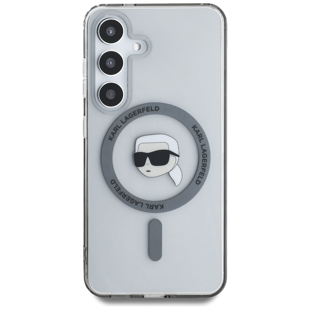 MagSafe tok Samsung Galaxy S25 S931-hez, Karl Lagerfeld, IML Karl's Head, Fekete