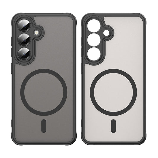 MagSafe tok Samsung Galaxy S25 S931 / S24 S921 készülékhez, Techsuit, HaloFrost II (Nagy Lencse Lyuk), Fekete