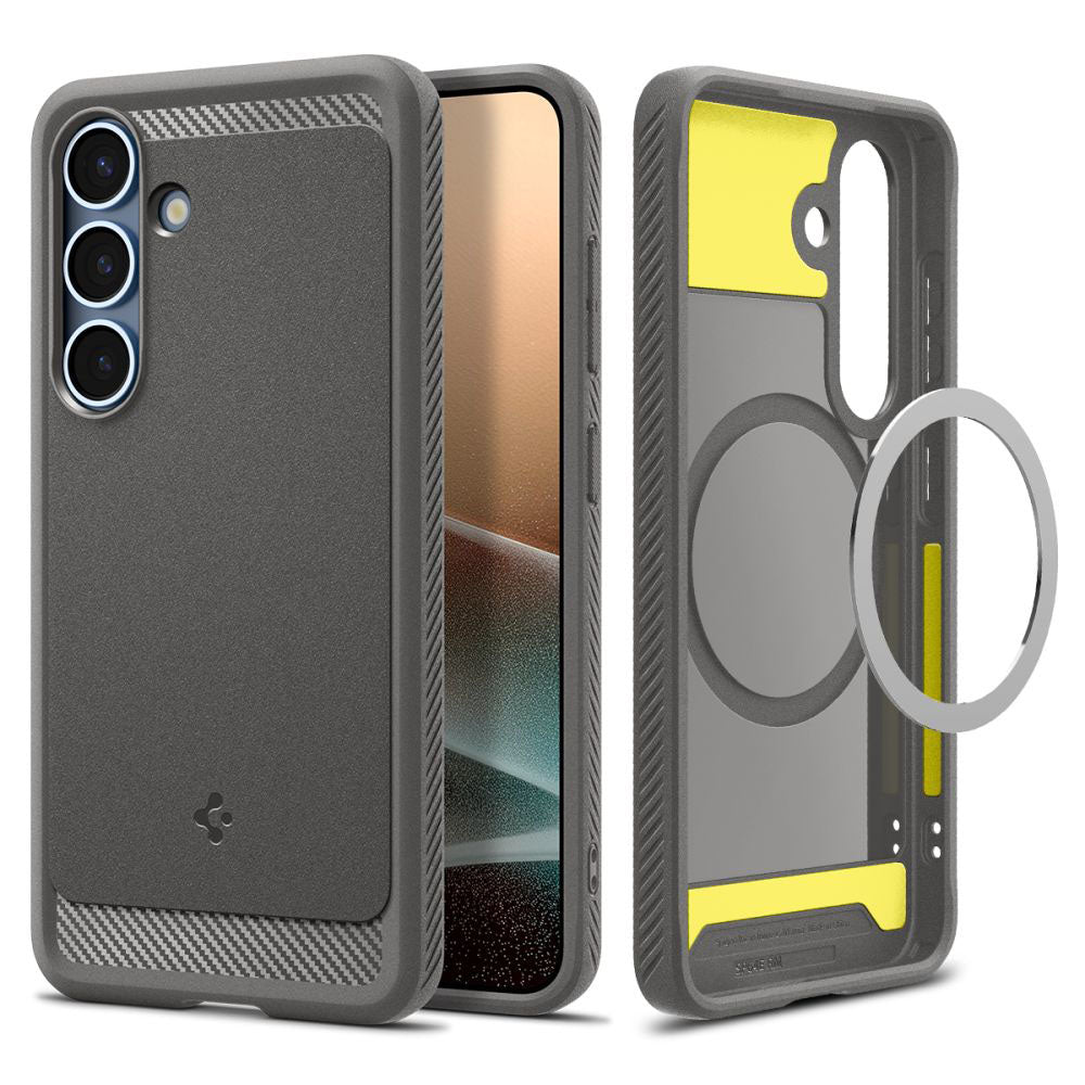 MagSafe tok Samsung Galaxy S25 S931-hez, Spigen, Rugged Armor, Szürke ACS08999