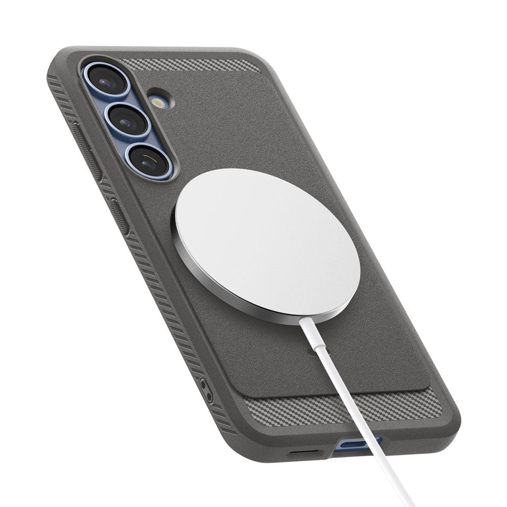 MagSafe tok Samsung Galaxy S25 S931-hez, Spigen, Rugged Armor, Szürke ACS08999