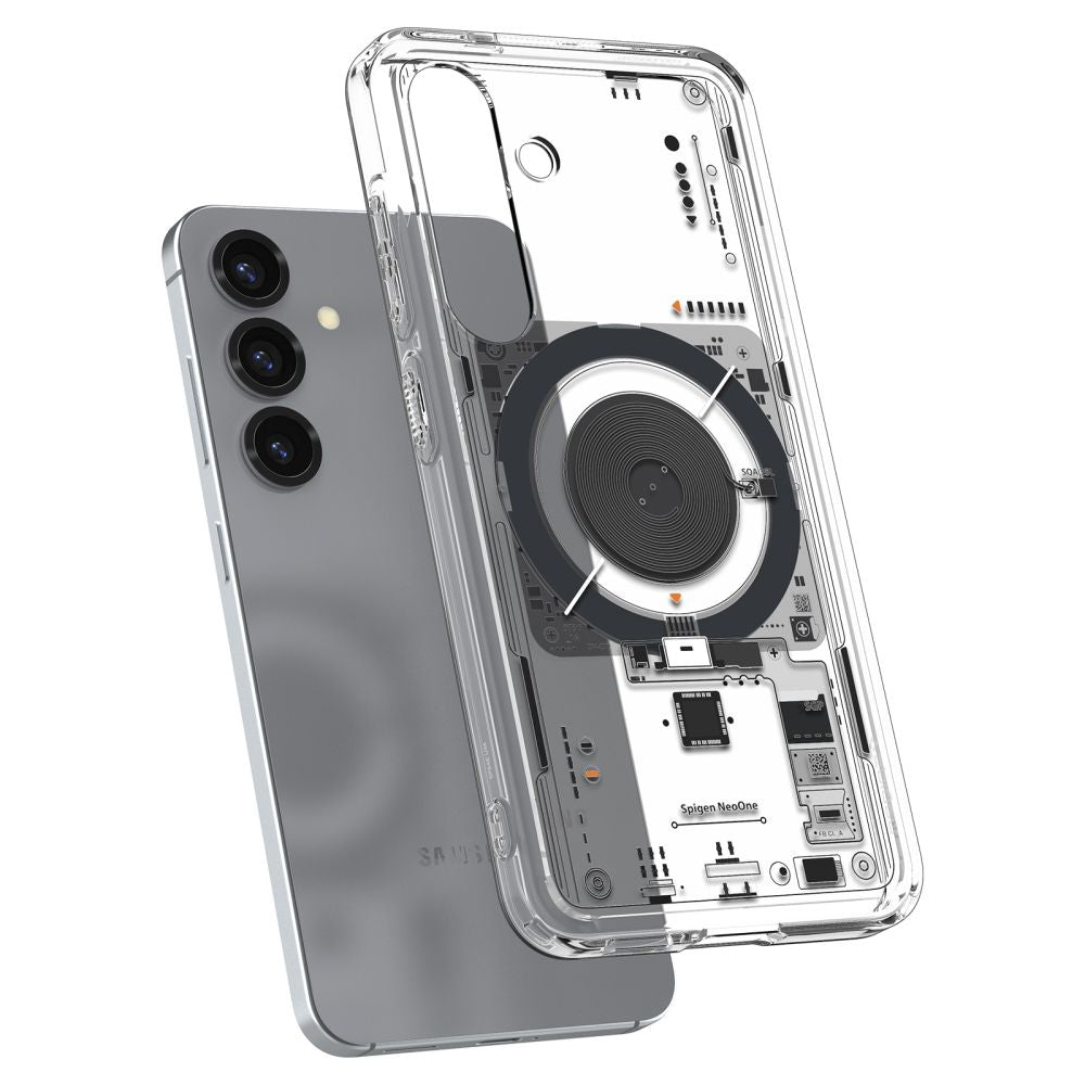 MagSafe tok Samsung Galaxy S25 S931-hez, Spigen, Ultra Hybrid Neo One, Átlátszó ACS09470