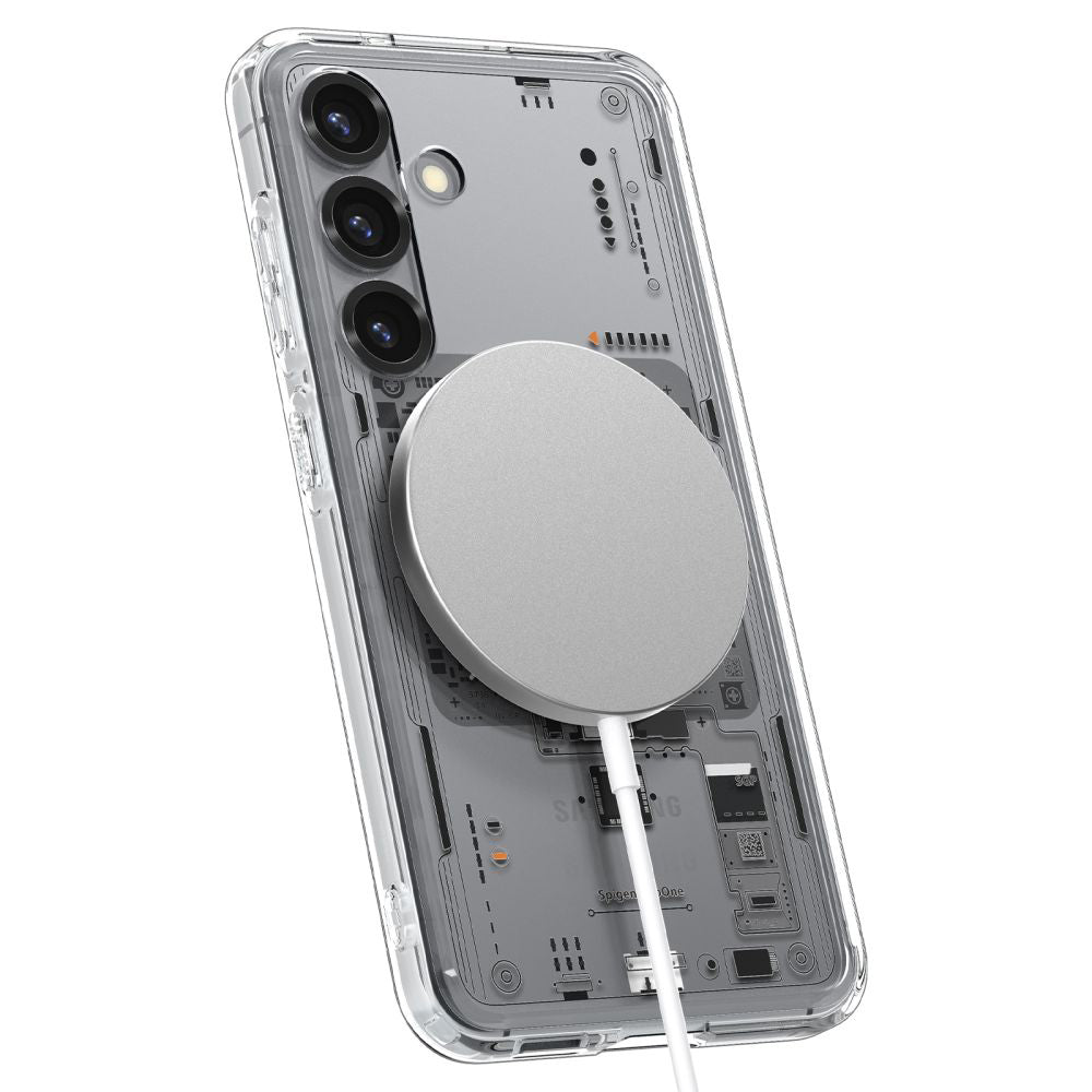 MagSafe tok Samsung Galaxy S25 S931-hez, Spigen, Ultra Hybrid Neo One, Átlátszó ACS09470