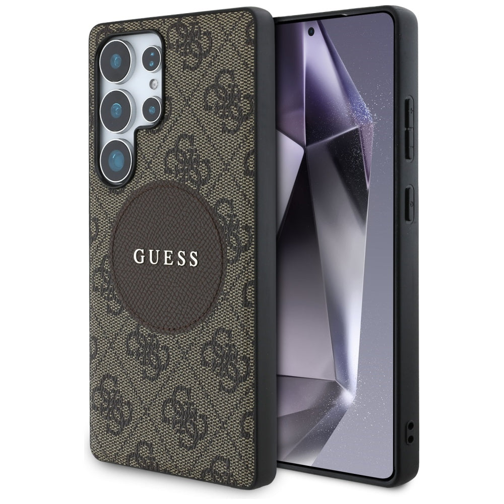 MagSafe tok Samsung Galaxy S25 Ultra S938-hez, Guess, 4G Circle Classic Logo, Barna