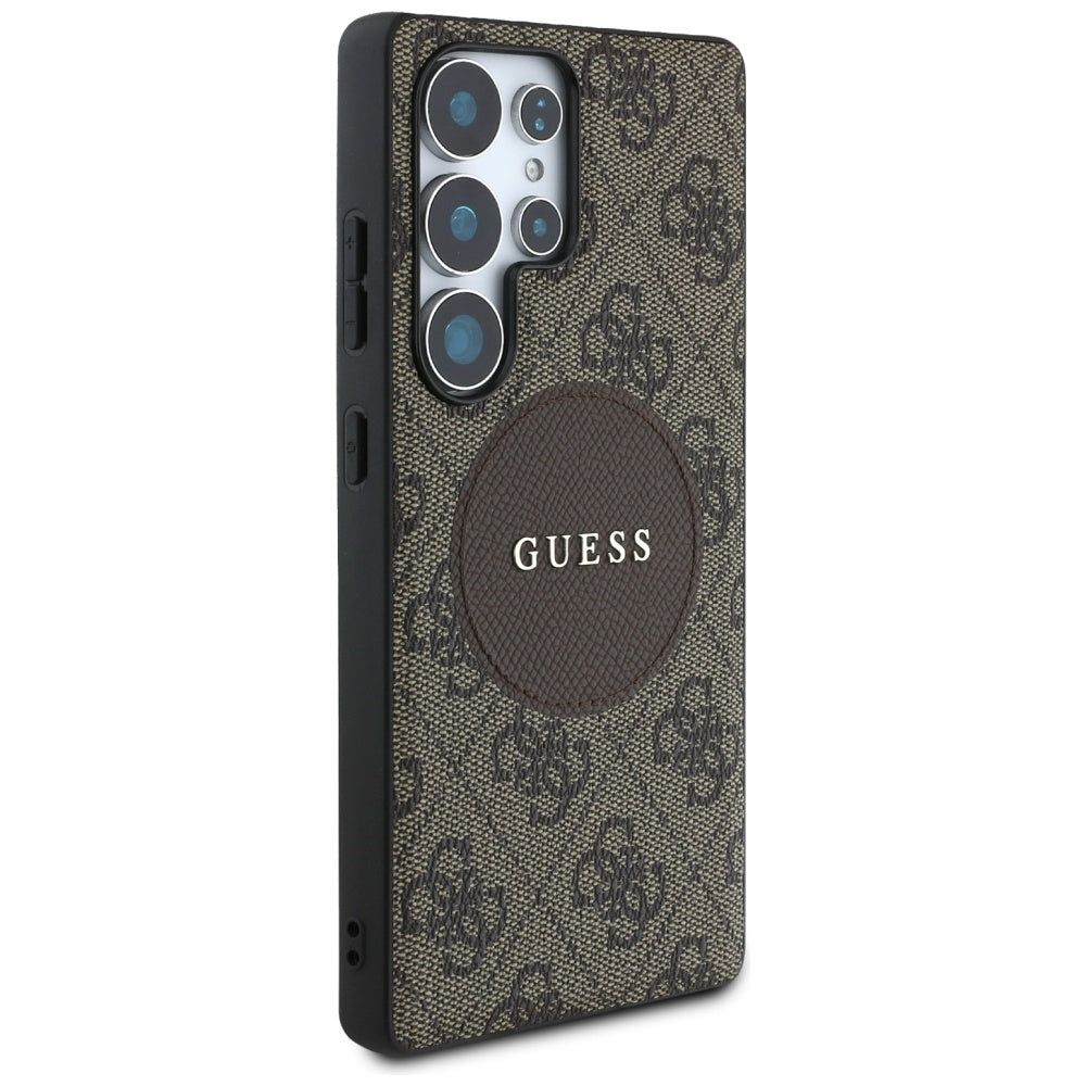 MagSafe tok Samsung Galaxy S25 Ultra S938-hez, Guess, 4G Circle Classic Logo, Barna