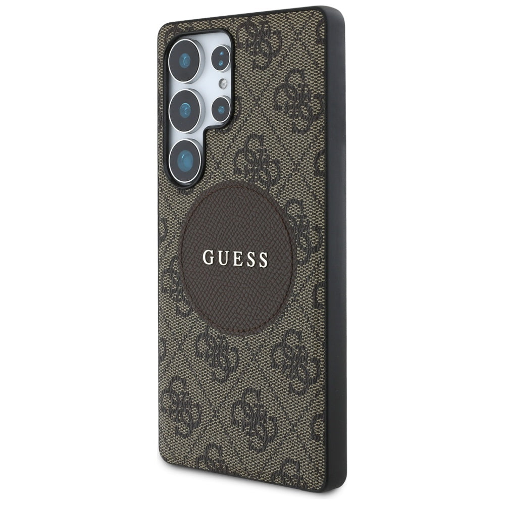 MagSafe tok Samsung Galaxy S25 Ultra S938-hez, Guess, 4G Circle Classic Logo, Barna