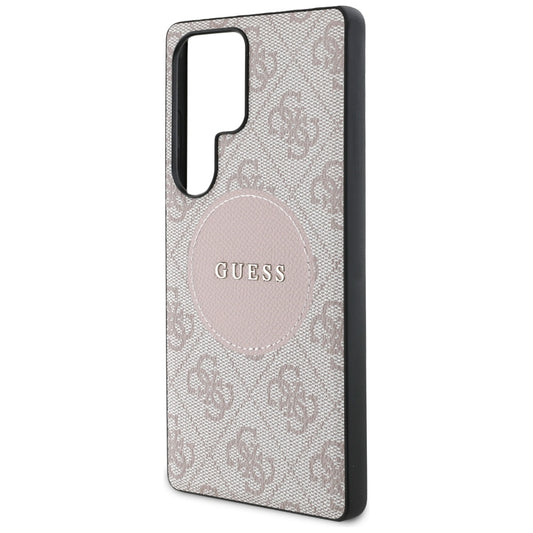 MagSafe tok Samsung Galaxy S25 Ultra S938-hez, Guess, 4G Circle Classic Logo, Rózsaszín