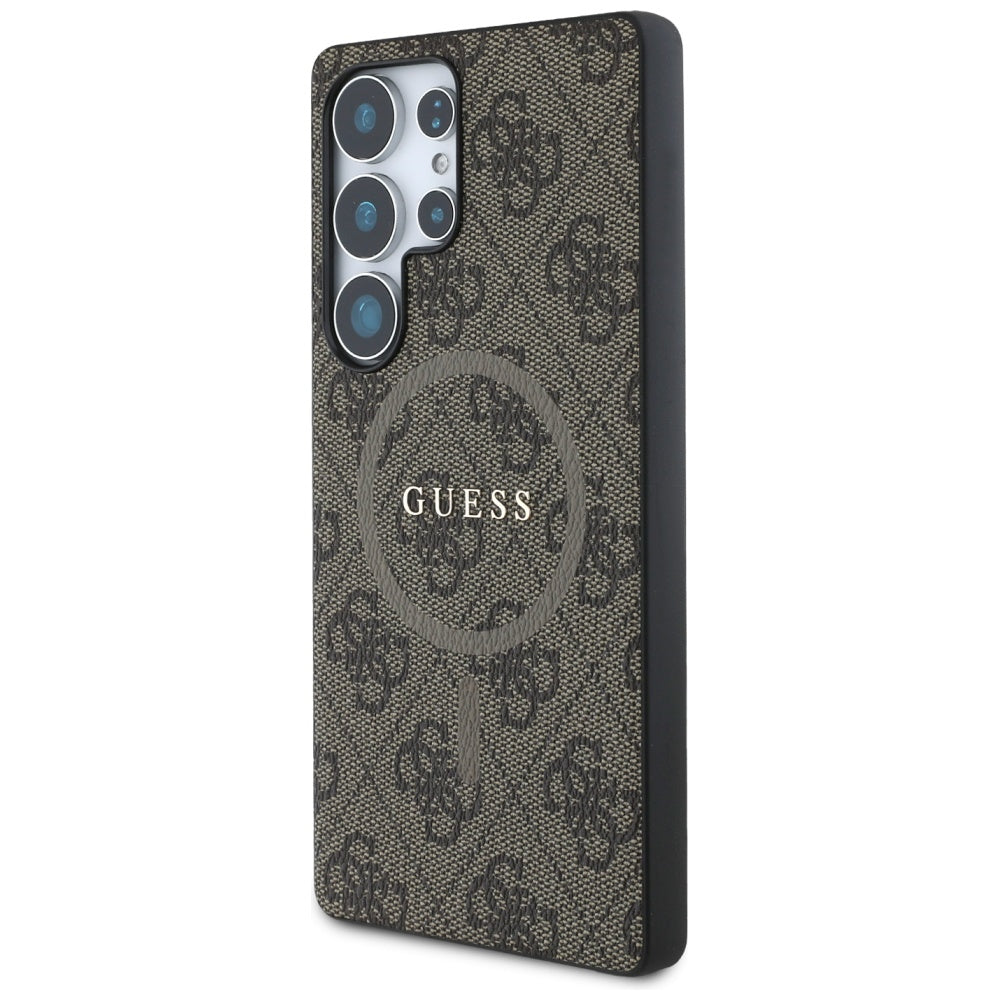 MagSafe tok Samsung Galaxy S25 Ultra S938-hez, Guess, 4G Ring Classic Logo, Barna