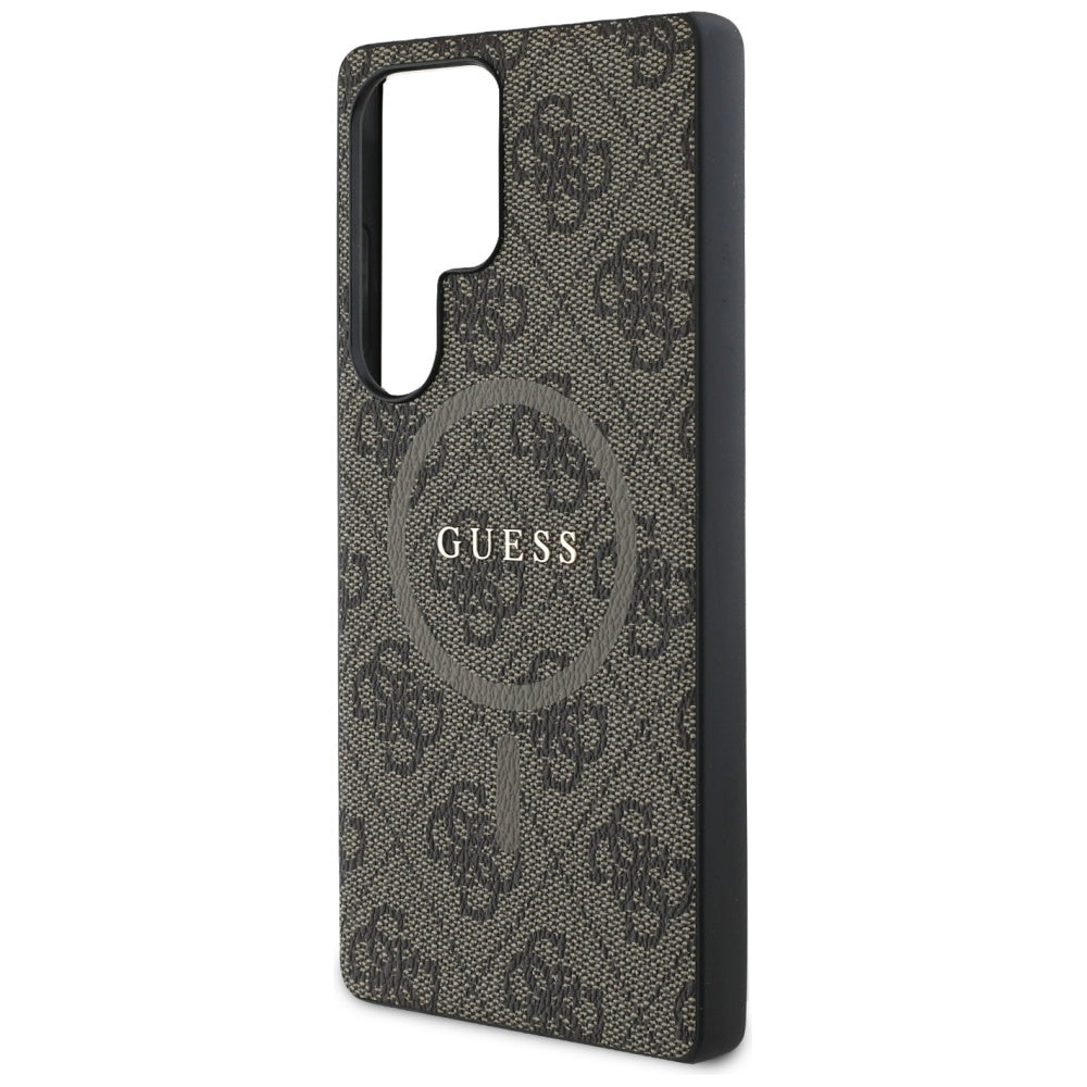MagSafe tok Samsung Galaxy S25 Ultra S938-hez, Guess, 4G Ring Classic Logo, Barna