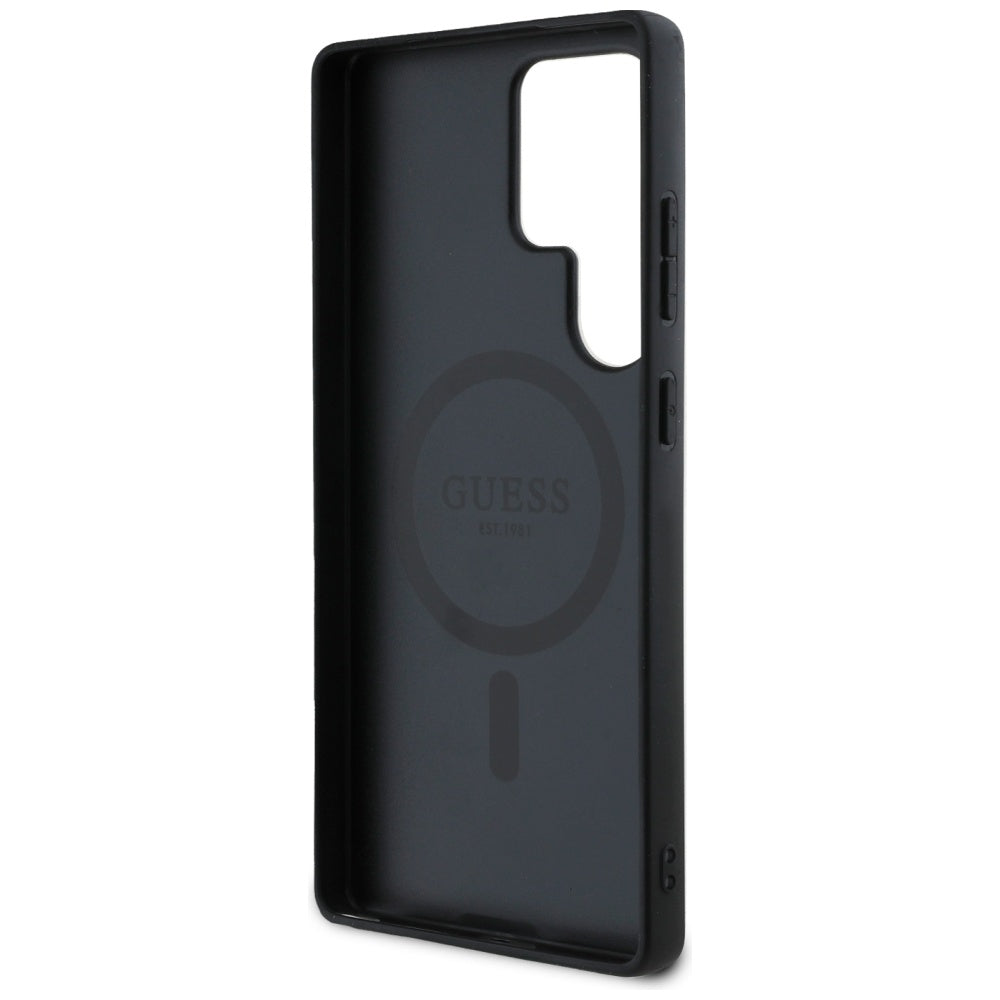 MagSafe tok Samsung Galaxy S25 Ultra S938-hez, Guess, 4G Ring Classic Logo, Barna