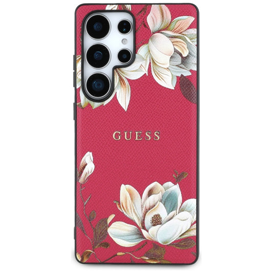 MagSafe tok Samsung Galaxy S25 Ultra S938-hez, Guess, Grained Flowers, Fucsia
