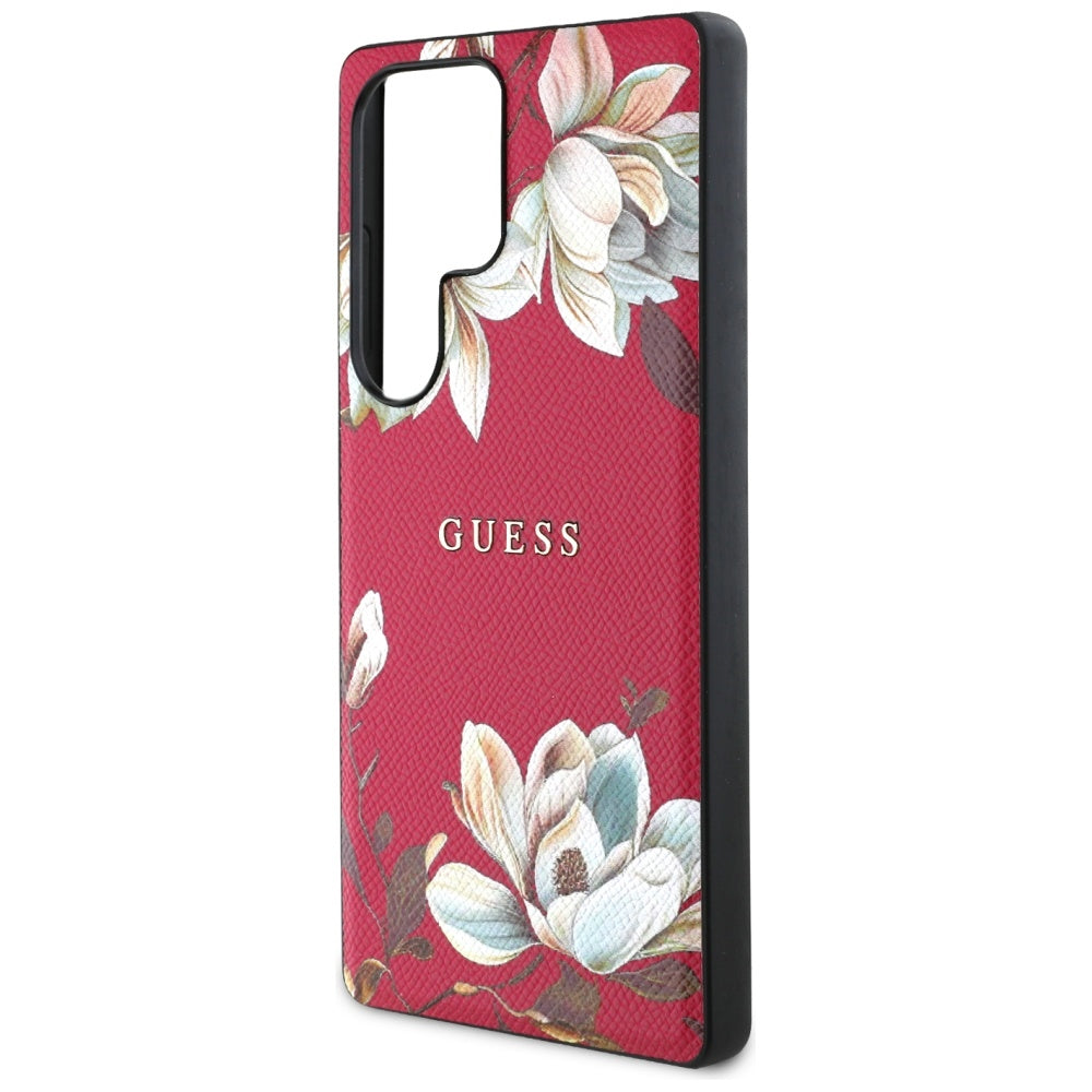 MagSafe tok Samsung Galaxy S25 Ultra S938-hez, Guess, Grained Flowers, Fucsia