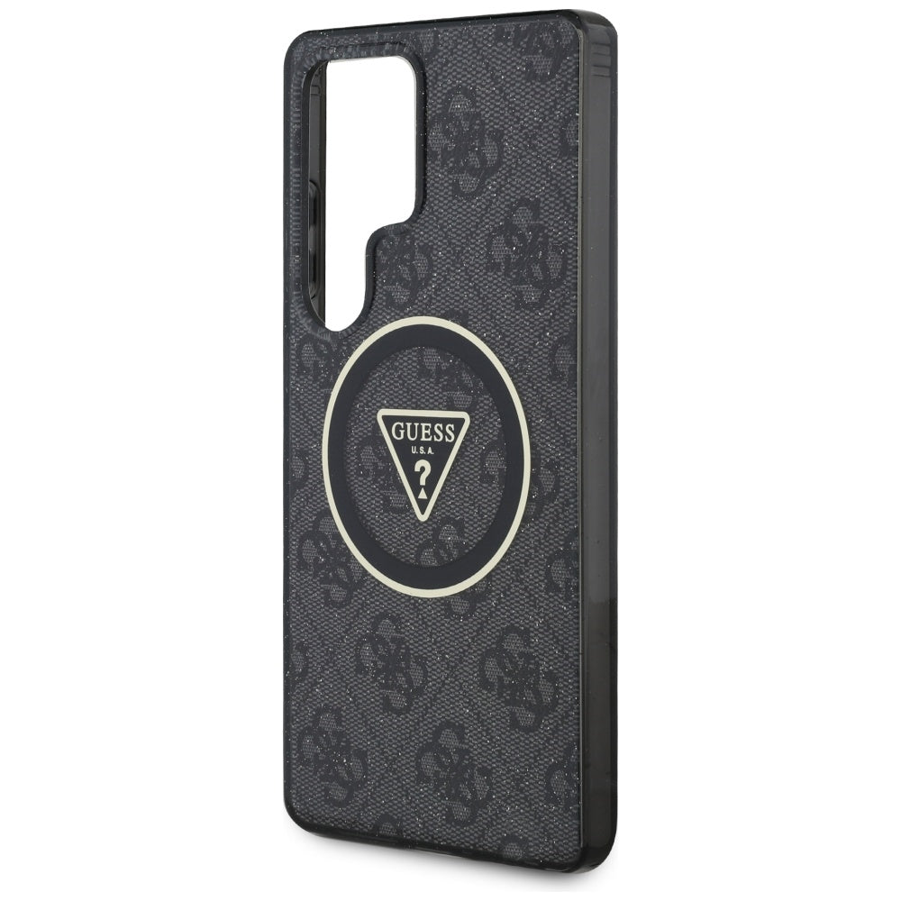 MagSafe tok Samsung Galaxy S25 Ultra S938-hez, Guess, IML Glitter 4G Circle Triangle, Fekete