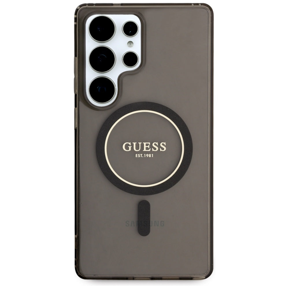 MagSafe tok Samsung Galaxy S25 Ultra S938-hez, Guess, IML Glitter Circle, Fekete