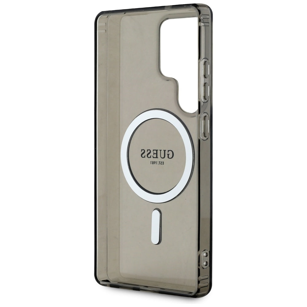 MagSafe tok Samsung Galaxy S25 Ultra S938-hez, Guess, IML Glitter Circle, Fekete