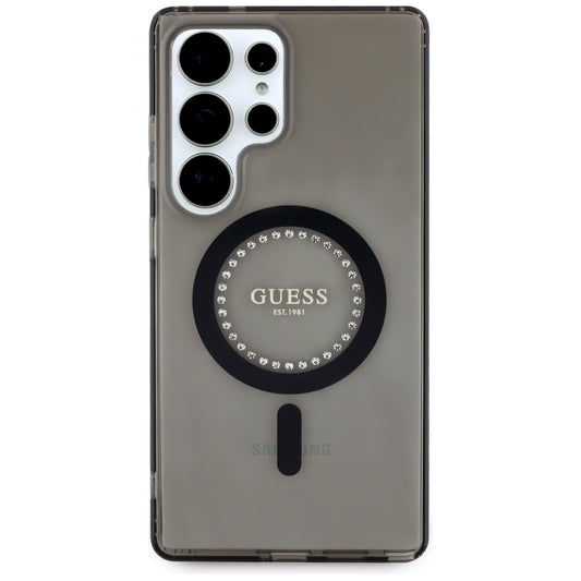 MagSafe tok Samsung Galaxy S25 Ultra S938-hez, Guess, IML Rhinestone, Fekete