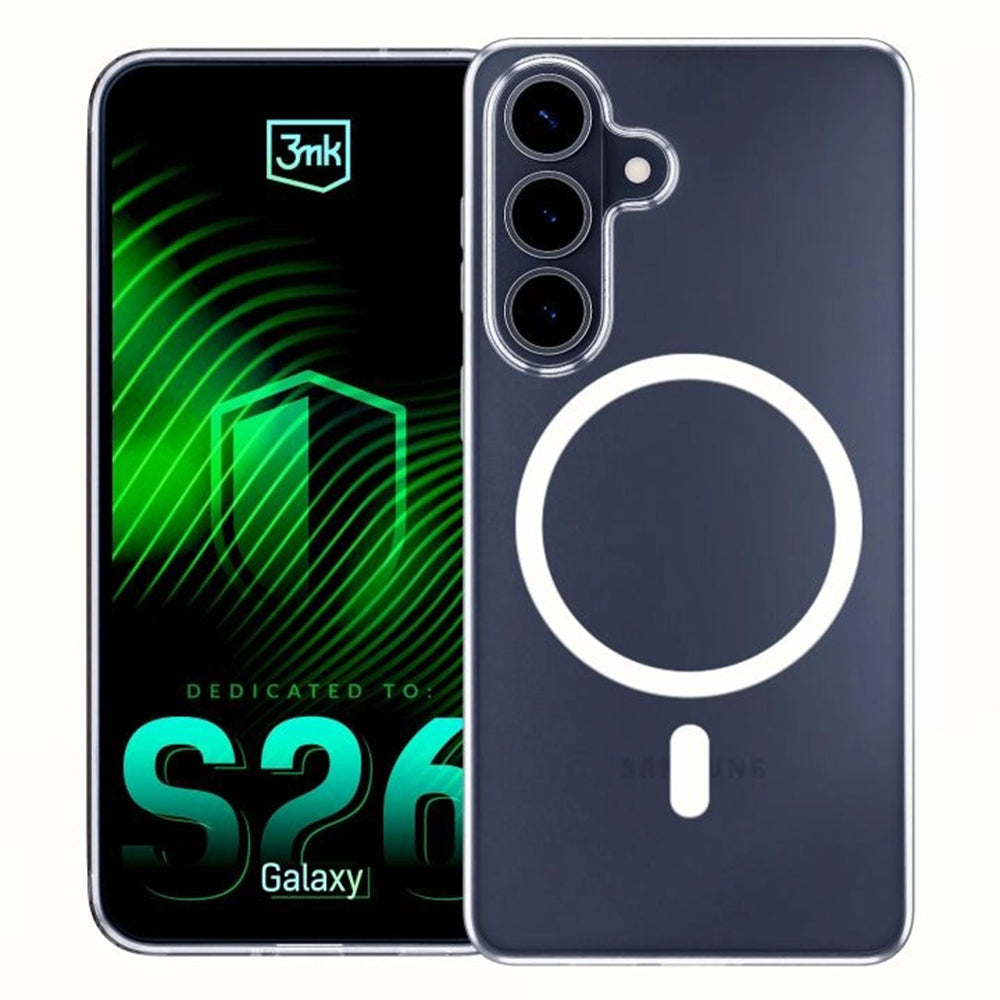 MagSafe tok Samsung Galaxy S26-hoz, 3MK, Clear MagCase, Átlátszó