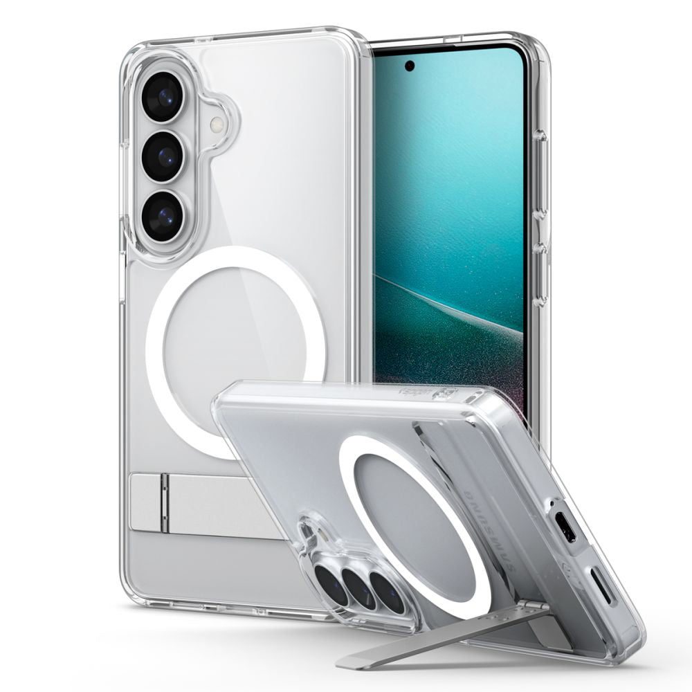 MagSafe tok Samsung Galaxy S26 Plus S947-hez, Spigen, Ultra Hybrid S, Átlátszó Fehér ACS11050
