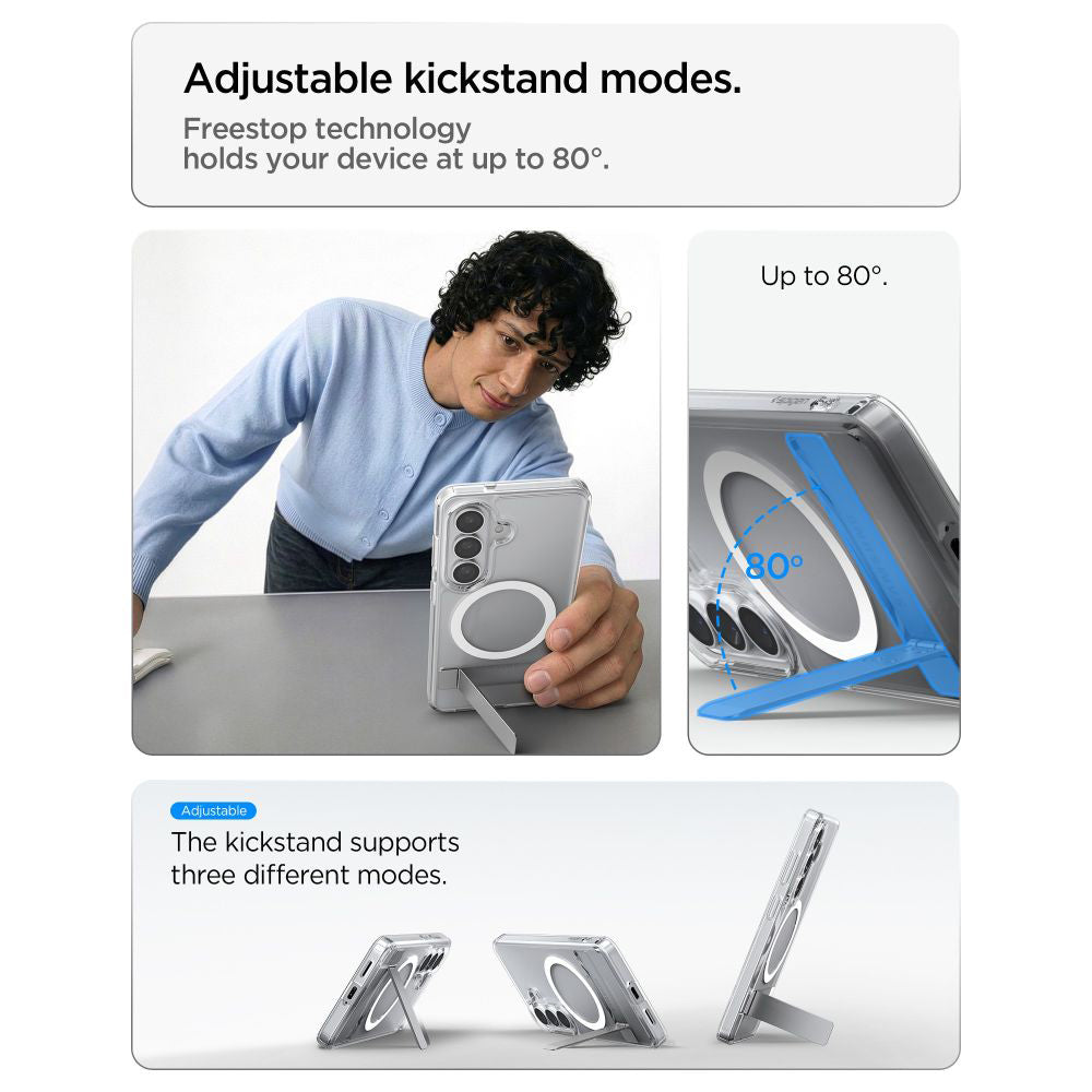MagSafe tok Samsung Galaxy S26 Plus S947-hez, Spigen, Ultra Hybrid S, Átlátszó Fehér ACS11050