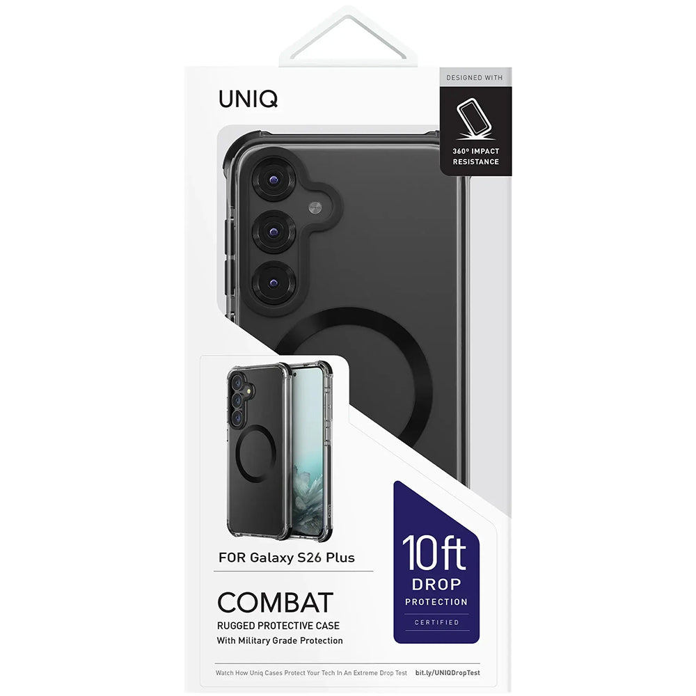 MagSafe tok Samsung Galaxy S26 Plus S947-hez, UNIQ, Combat MagClick, Fekete