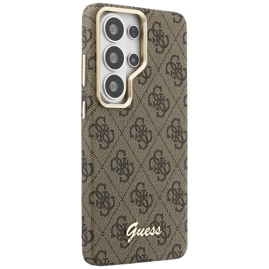 MagSafe tok Samsung Galaxy S26 S942-hez, Guess, 4G Script Logo, Barna