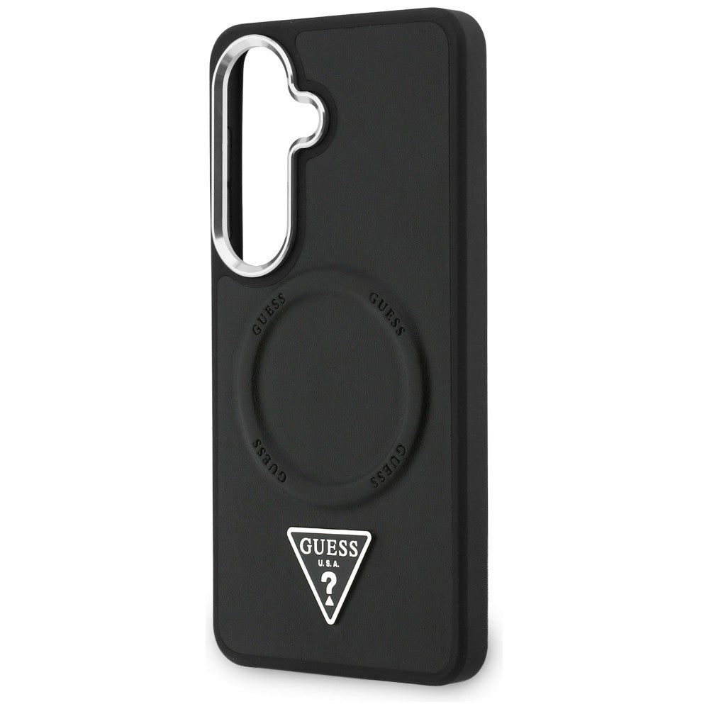 MagSafe tok Samsung Galaxy S26 S942-hez, Guess, Embossed Ring Triangle Logo, Fekete