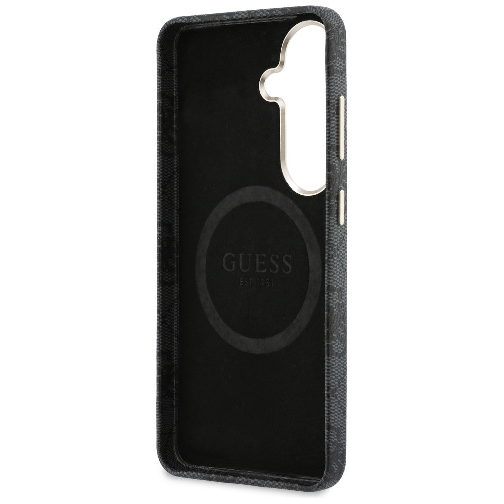 MagSafe tok Samsung Galaxy S26 S942-hez, Guess, Rhinestone Round Logo, Fekete