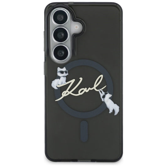 MagSafe tok Samsung Galaxy S26 S942-hez, Karl Lagerfeld, IML Choupette Karl Script Logo, Fekete