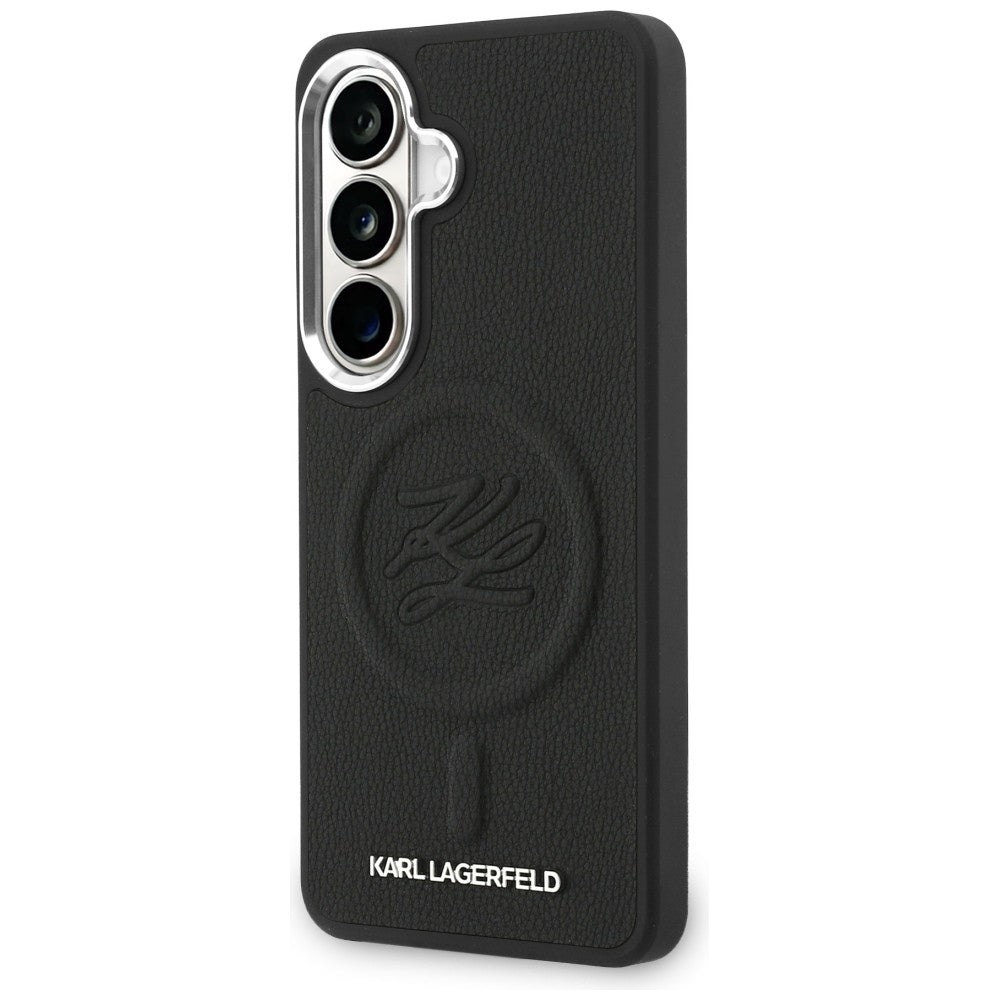 MagSafe tok Samsung Galaxy S26 S942-hez, Karl Lagerfeld, Initial Logo Debossed, Fekete