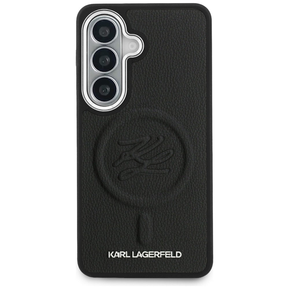 MagSafe tok Samsung Galaxy S26 S942-hez, Karl Lagerfeld, Initial Logo Debossed, Fekete